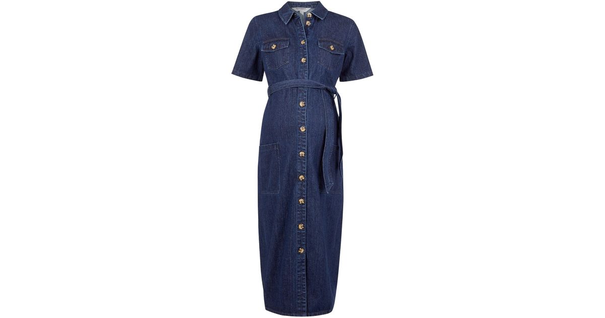 dorothy perkins indigo denim shirt dress
