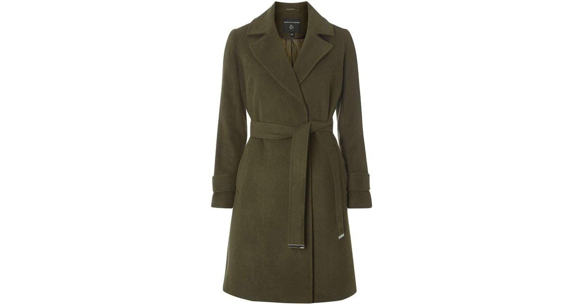 khaki wrap coat