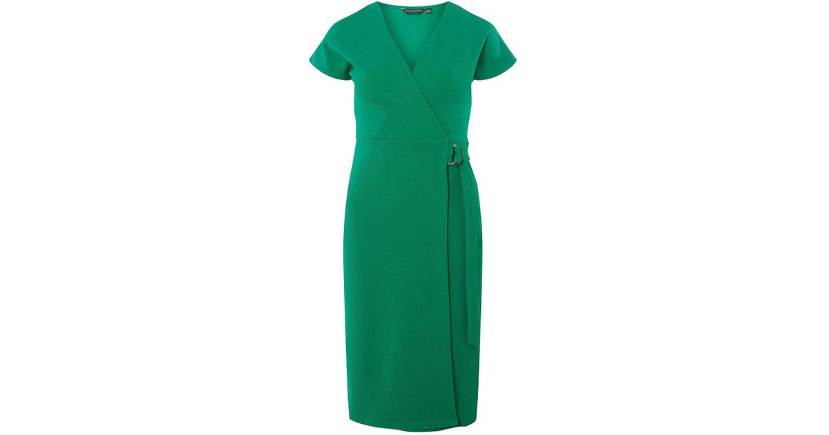 dorothy perkins green wrap dress
