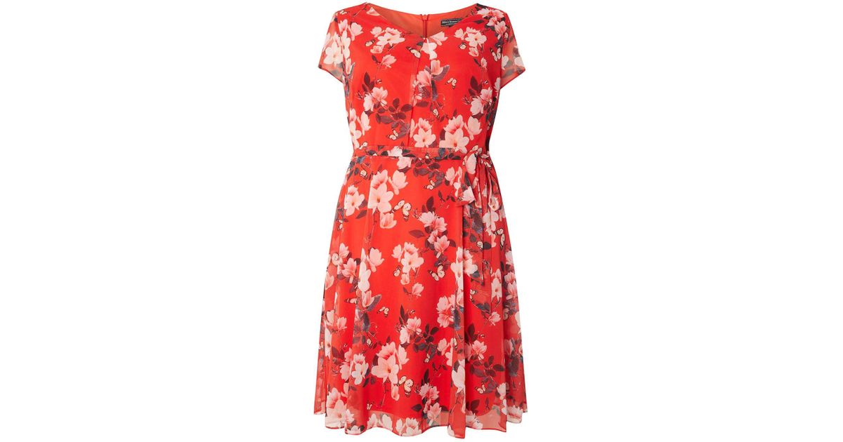 dorothy perkins red floral dress