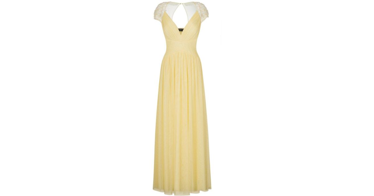 little mistress lemon maxi dress