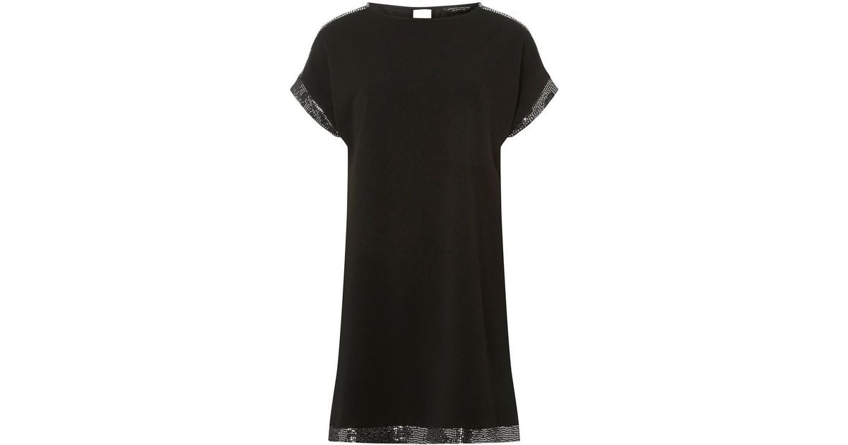 dorothy perkins black embellished shoulder shift dress