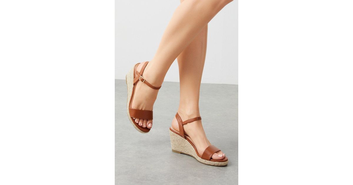 Dorothy perkins tan wedges sale