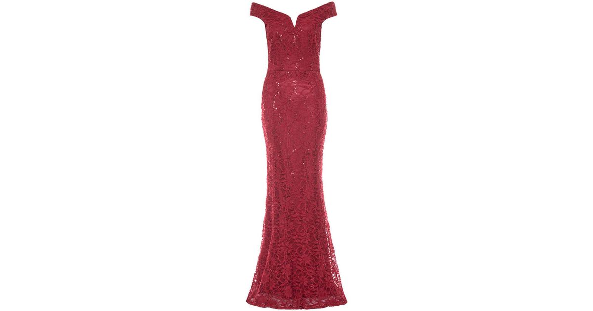 quiz berry sequin lace maxi dress