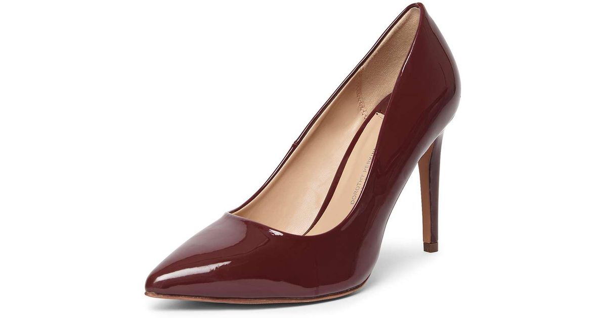 burgundy patent court shoes