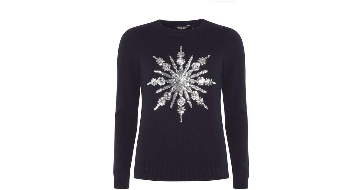sequin snowflake sweater