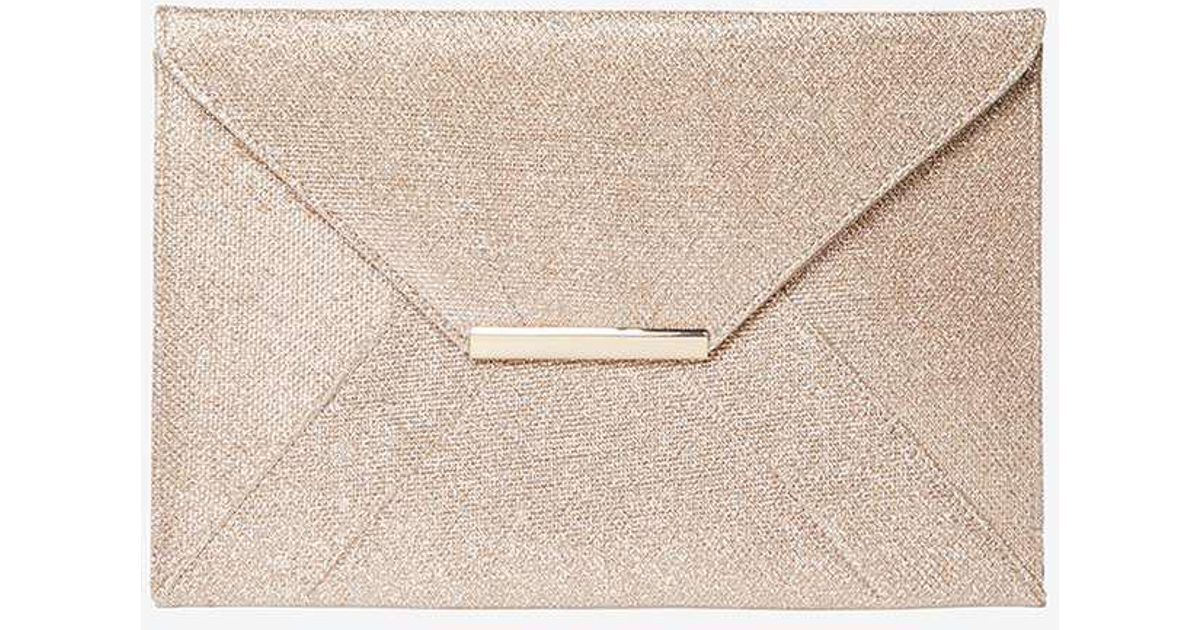 Dorothy Perkins Gold Envelope Clutch in Metallic - Lyst