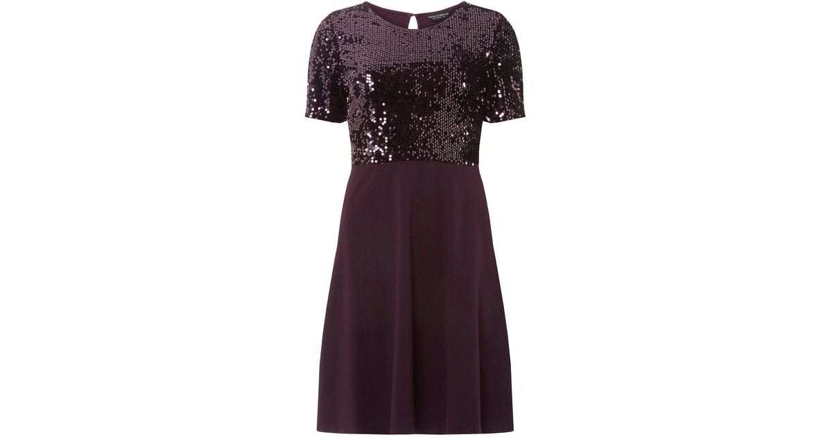wine sequin top skater dress