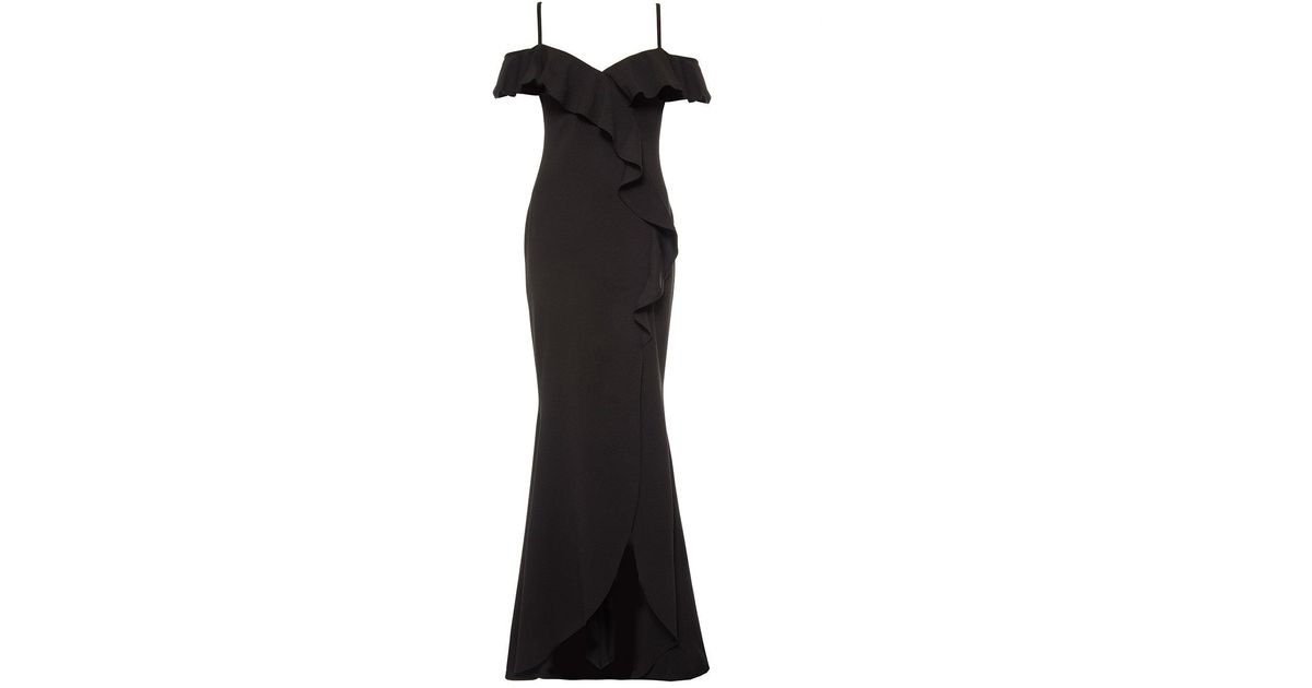 quiz black ruffle dress