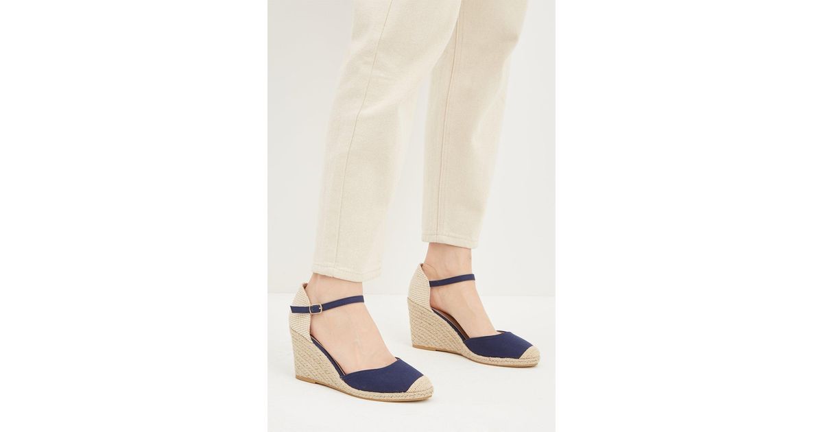 Dorothy Perkins Wide Fit Rosie Espadrille Wedges in Natural Lyst UK