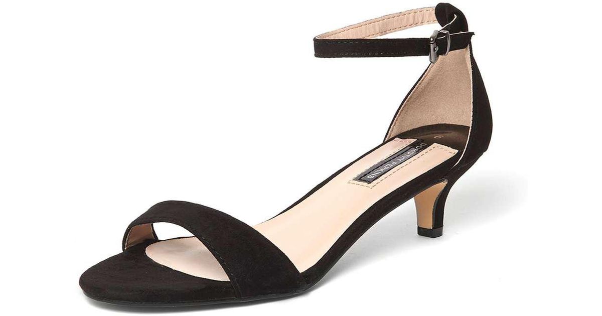 small black heeled sandals