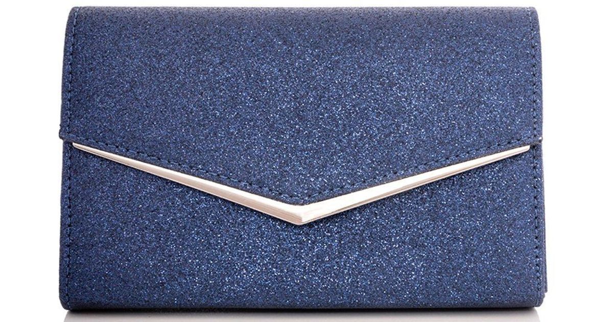 navy sequin clutch bag