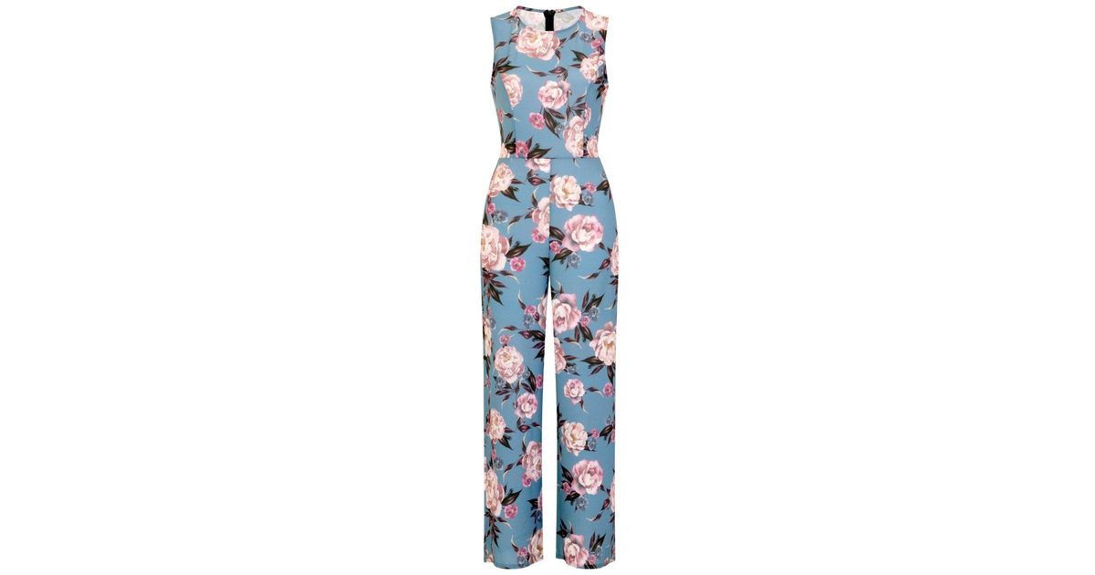 Girls On Film Synthetic Girls On Film Multi Print Jumpsuit In Blue Lyst