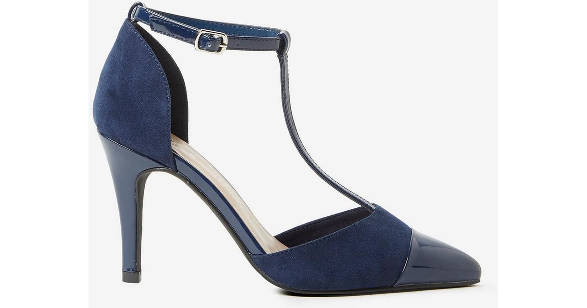 navy blue wide fit court shoes