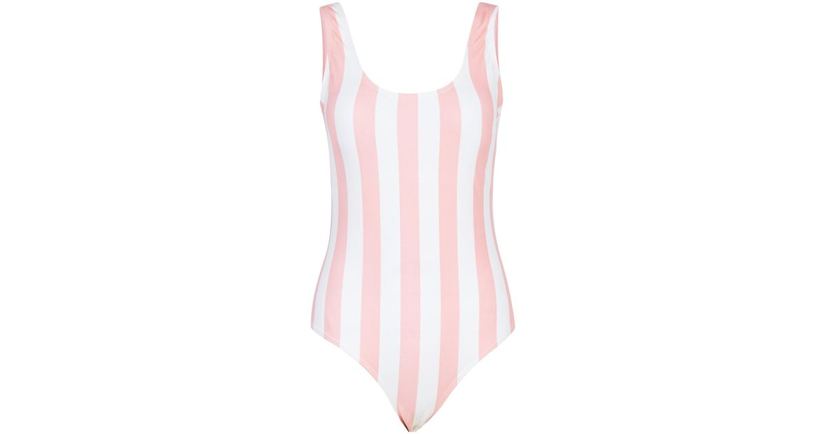 pink striped swimsuit