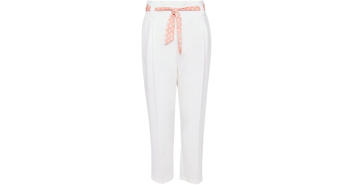 white ankle grazer trousers
