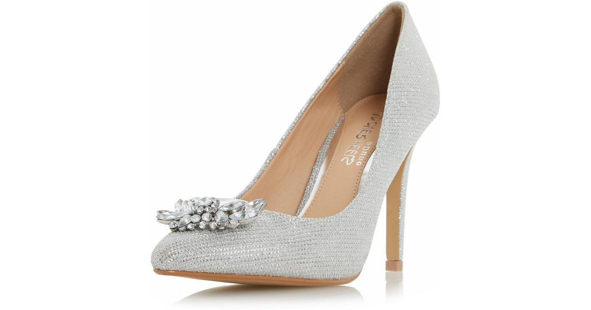 Dune Silver 'annette' High Heel Shoes 