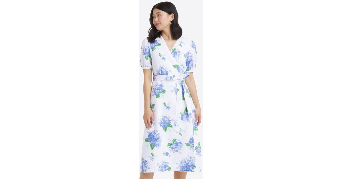 Draper James Rhonda Wrap Dress In Hydrangea in White Lyst