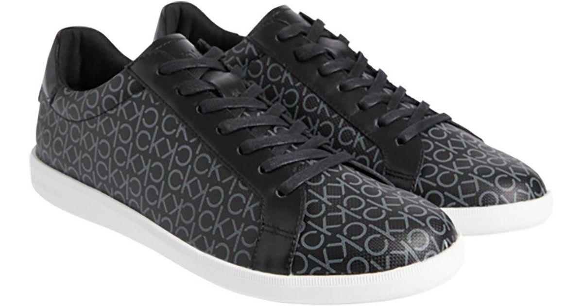 calvin klein low top lace up zip mono