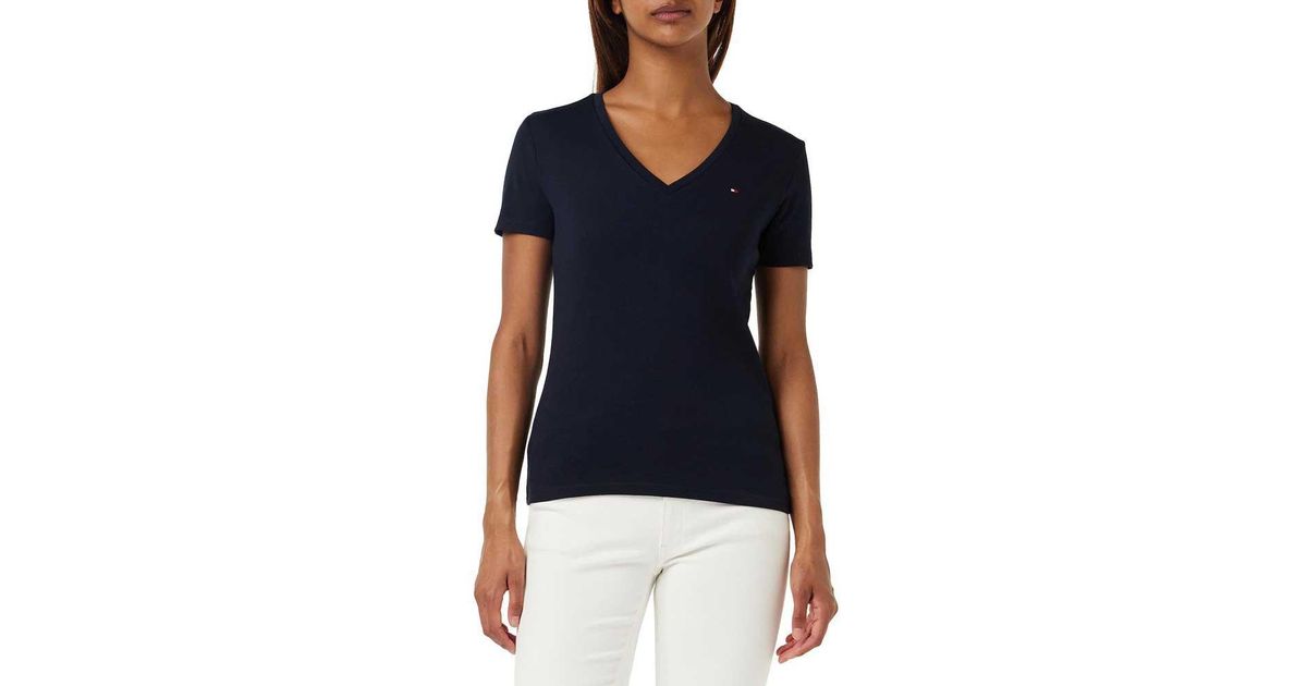 Tommy Hilfiger Slim Cody Rib Short Sleeve V Neck T-shirt in Blue | Lyst | V-Shirts