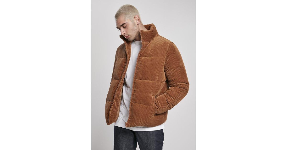 Urban Classics Jacket Boxy Corduroy Puffer in Brown for Men | Lyst