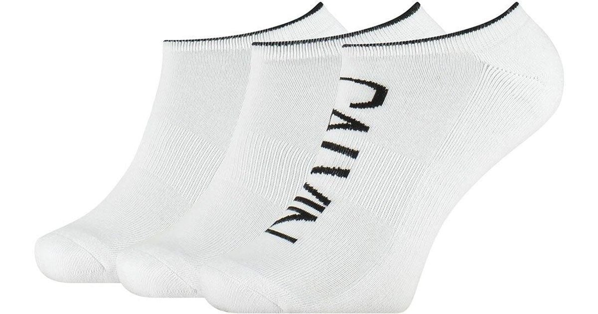 Calvin Klein No Show Athleisure Grant Socks 3 Pairs in White Combo