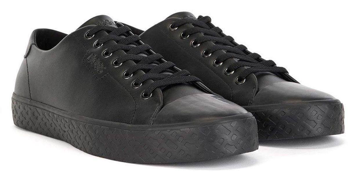 BOSS by HUGO BOSS Leather Aiden M Trainers in Black for Men | Lyst