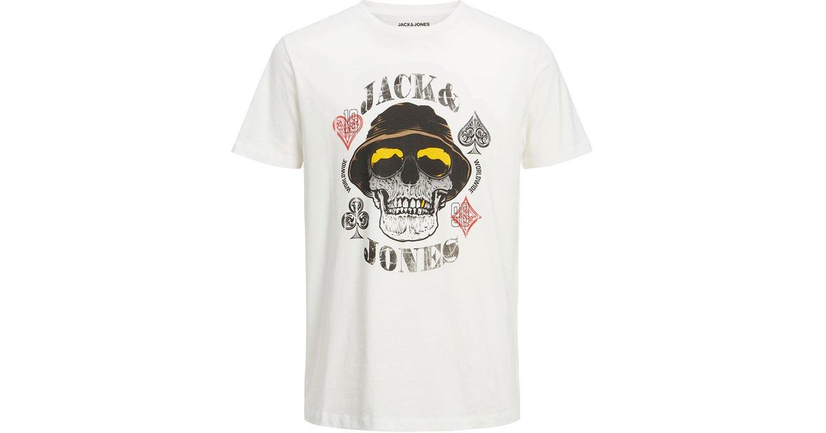 Jack & Jones White Tropicana Logo T-Shirt