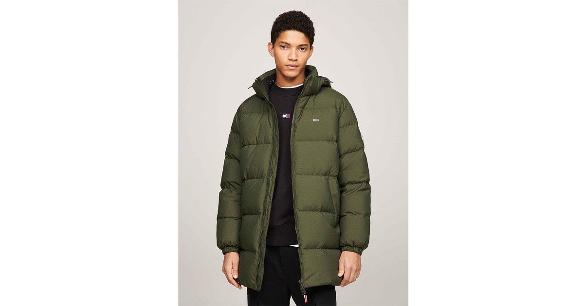 pfundig Tommy Hilfiger Essential Down in Green Men Parka Lyst for Fit Hooded | Casual