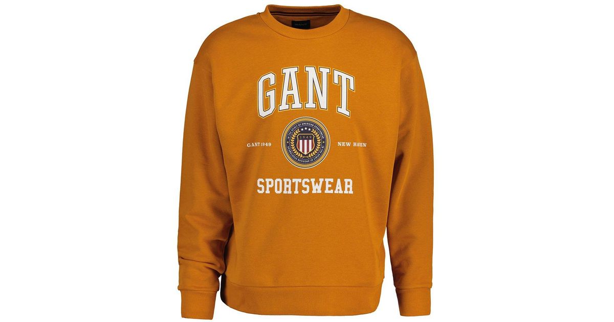 GANT D1 Crest Shied Sweatshirt in Orange for Men | Lyst
