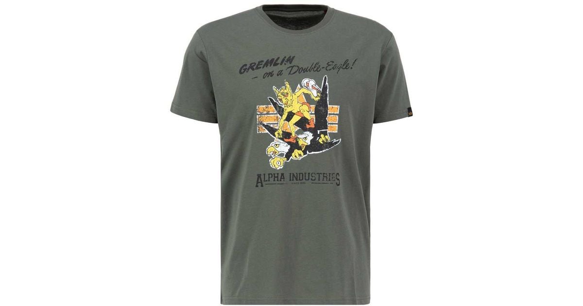 Alpha Industries Apha Indutrie Grein T Hort Eeve T-hirt An in Gray for Men  | Lyst | T-Shirts
