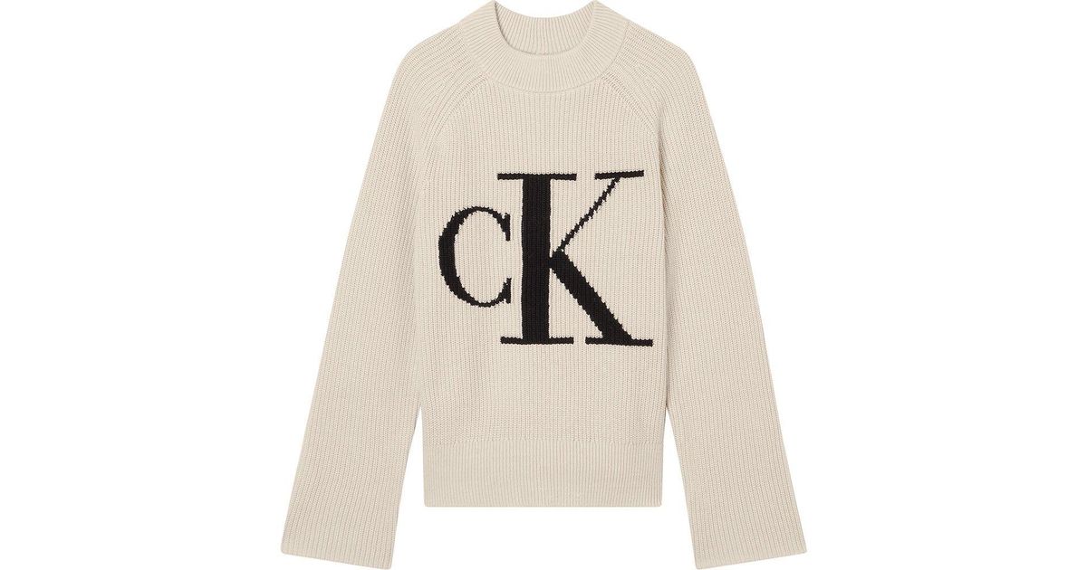 Calvin Klein Blown Up High Neck Sweater | Lyst