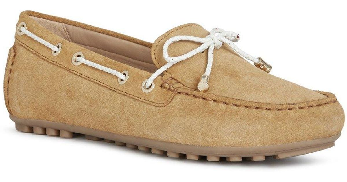 Mocassins Femme Geox D Leelyan A - Cuir Naturel, Semelle Respirante Brevetée - Confort Et Style Décontracté