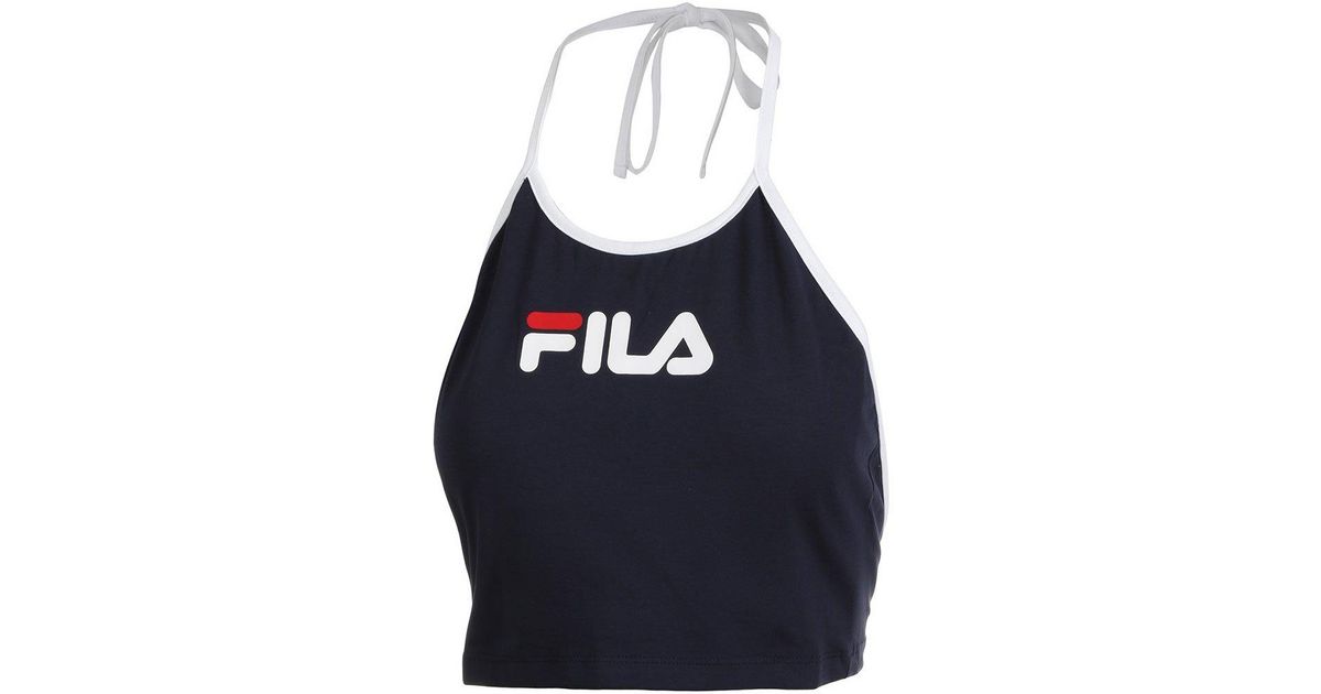 Fila Bebe Halter Top in Blue | Lyst