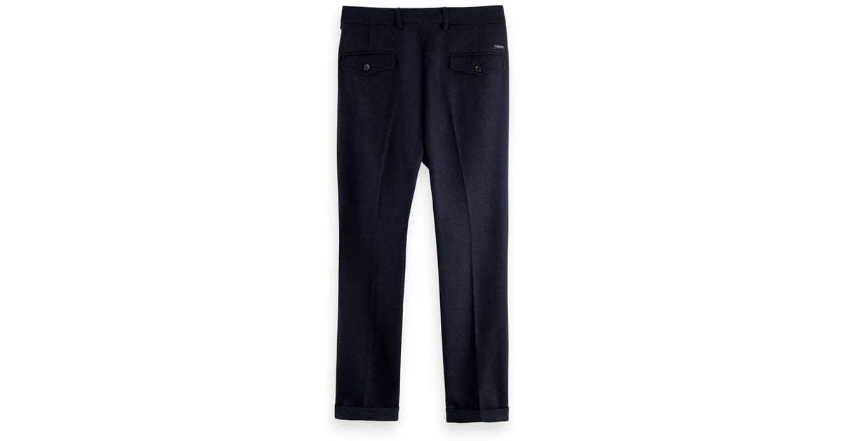Scotch & Soda Blake Pleated Chino Pants / Man in Blue for Men | Lyst