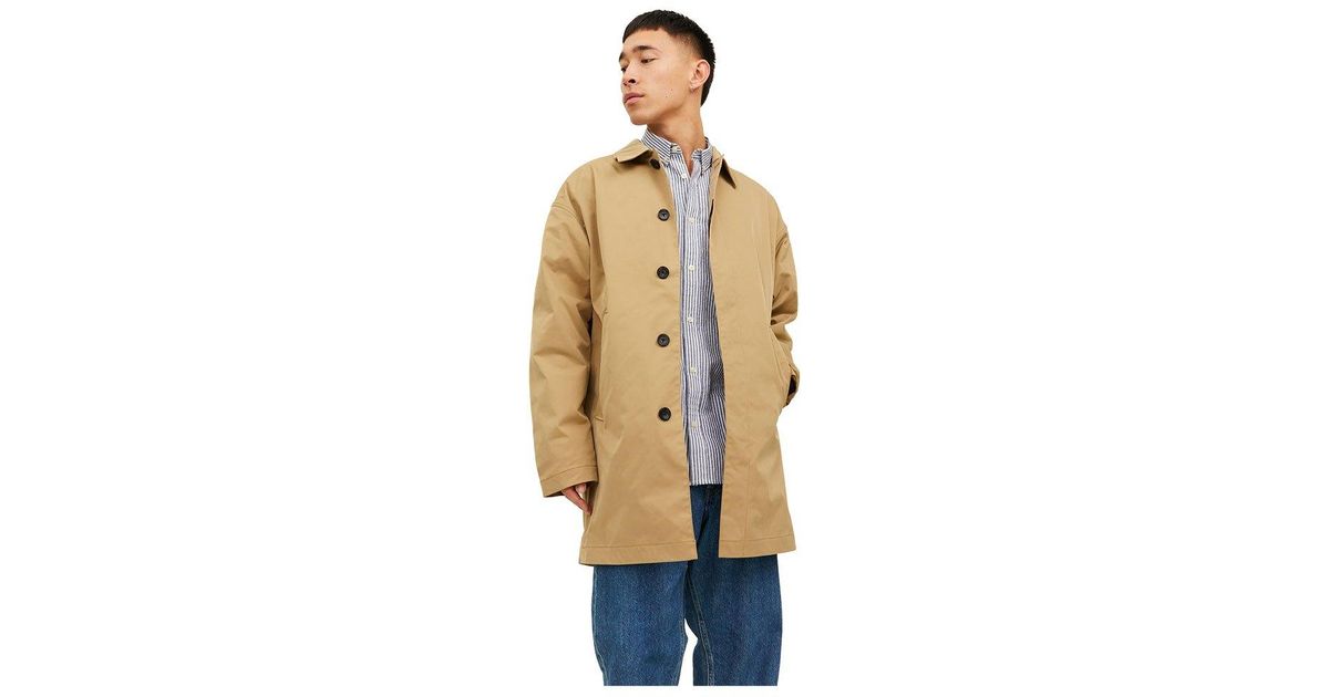 Jack & Jones Jack & Jone Creae Ac Trench Coat in Natural for Men Lyst