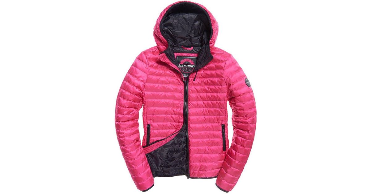 pink superdry coat
