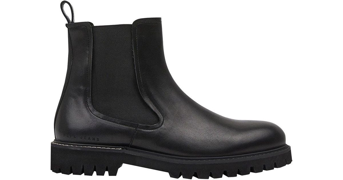 Pepe Jeans Trucker Chelsea Boots in Black for Men | Lyst