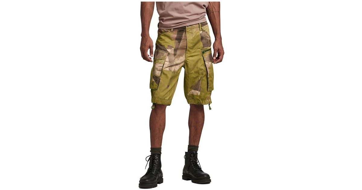 G-Star RAW Rovic Relaxed Fit Mid Waist Shorts Man in Green for Men | Lyst