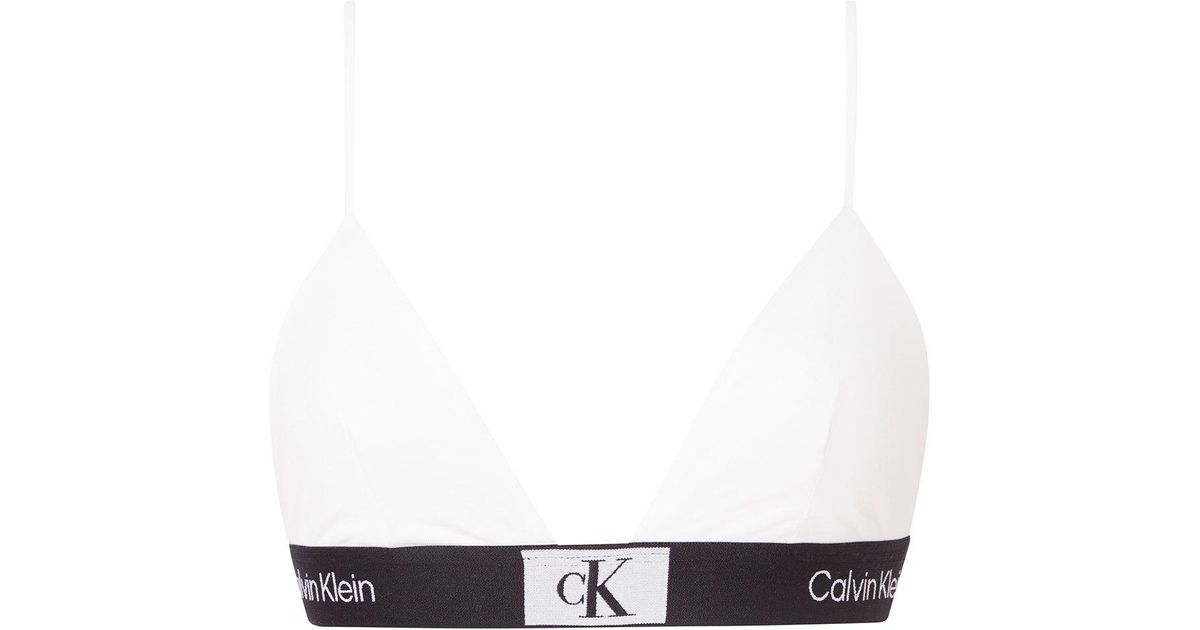 Calvin Klein Cavin Kein Underwear Unined Triange Bra in White | Lyst