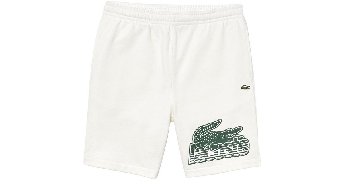 Lacoste Acoste Gh5086 Sweat Shorts in White for Men | Lyst