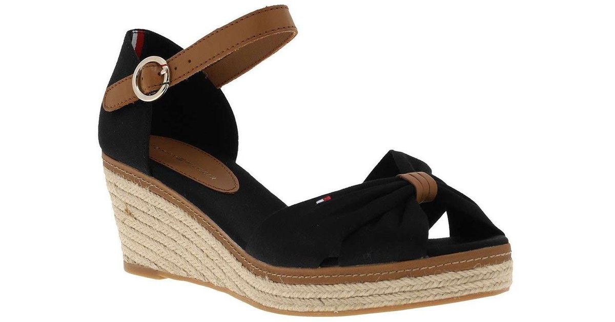 Tommy Hilfiger Iconic Elba Sandals in Black | Lyst