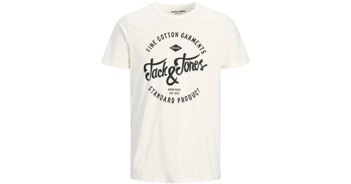 Jack & Jones Cotton Large Size Rafa T-shirt in White for Men | Lyst