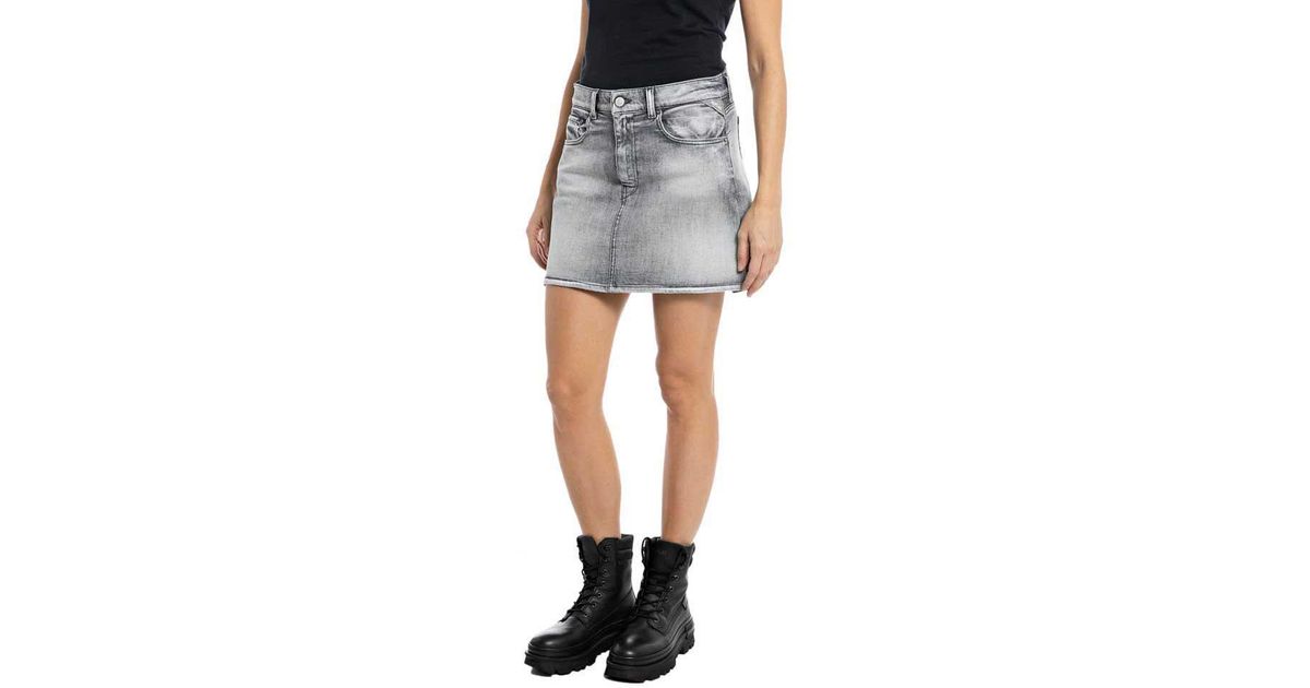 Replay W9905 .000.657 565 Denim Skirt Woman in Blue Lyst