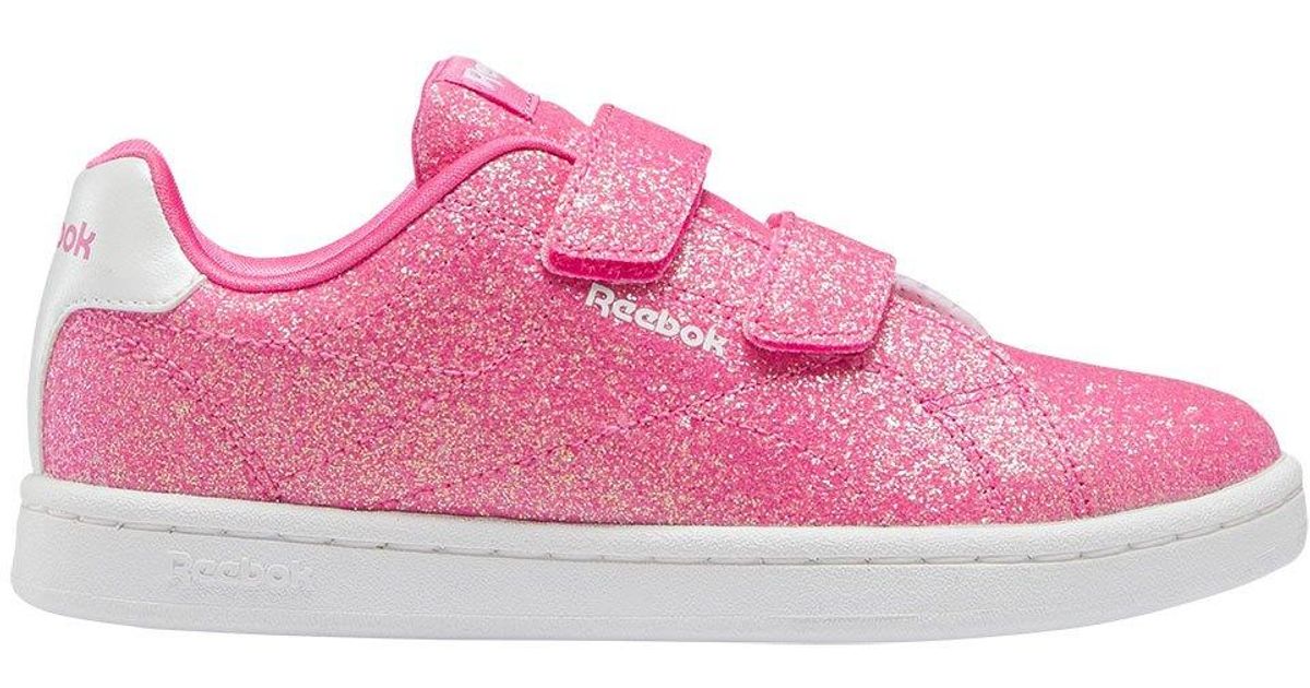 pink and white reebok classics