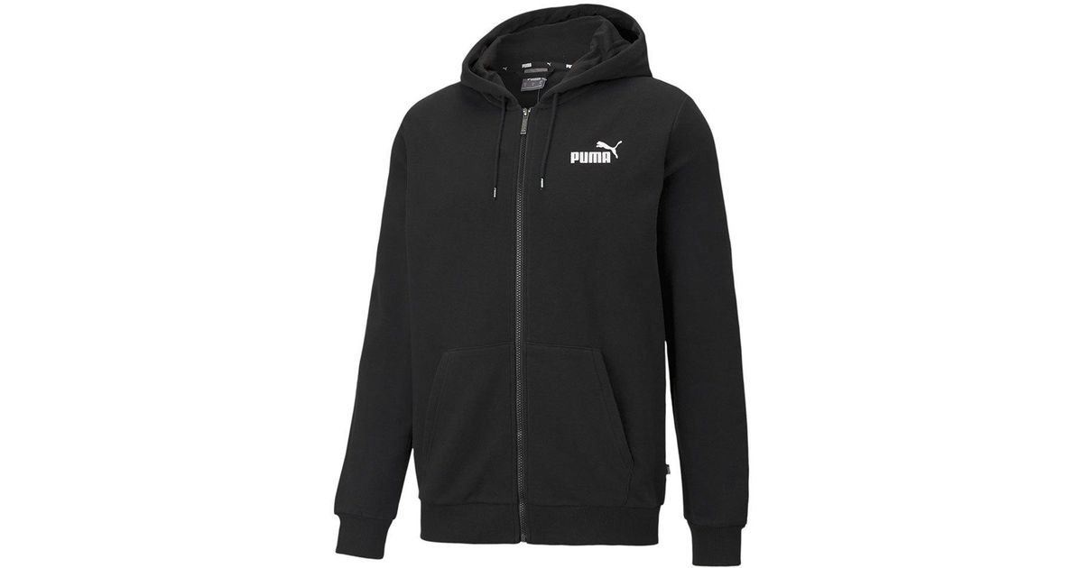 PUMA Pua Ess Sall Logo Full Zip Sweatshirt in Black for Men | Lyst