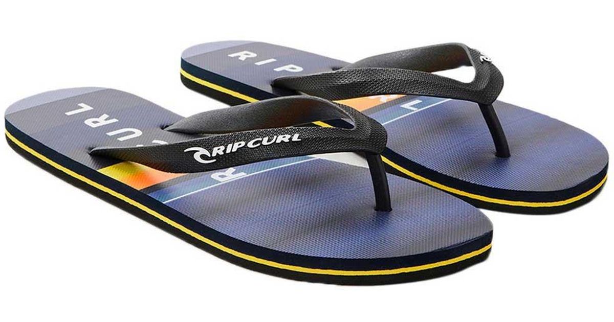 Rip Curl Rubber Daybreak Slides in Navy / Yellow (Blue) for Men | Lyst