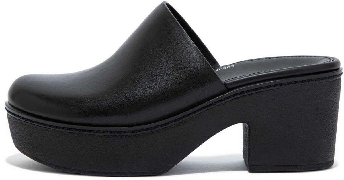 Fitflop Pilar Leather Mule Platforms Clogs in Black | Lyst