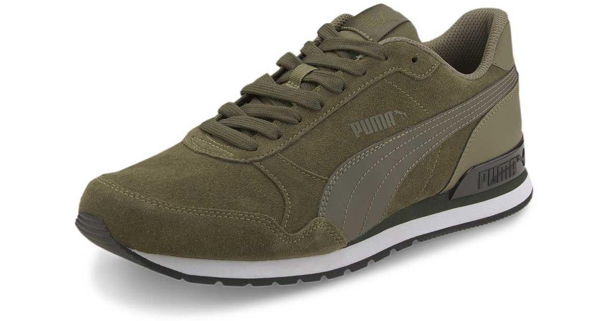 PUMA Suede St Runner V2 Sd Trainers in Burnt Olive / Forest Night (Green)  for Men | Lyst