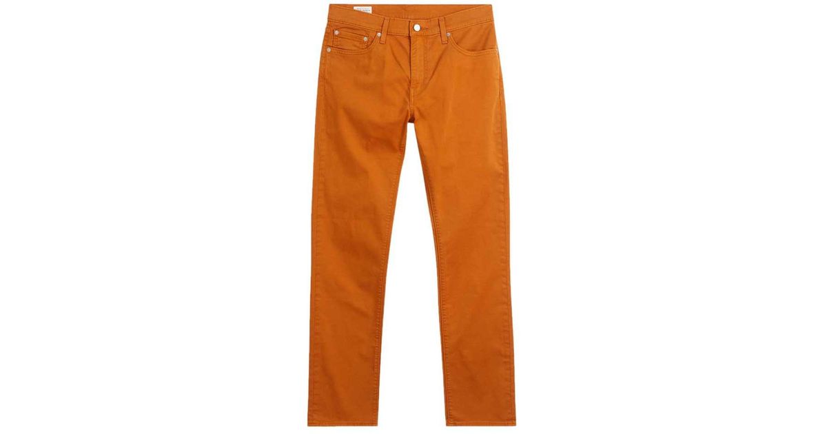 Levi's Denim 511 Slim Jeans in Orange for Men | Lyst